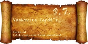 Vaskovits Teréz névjegykártya